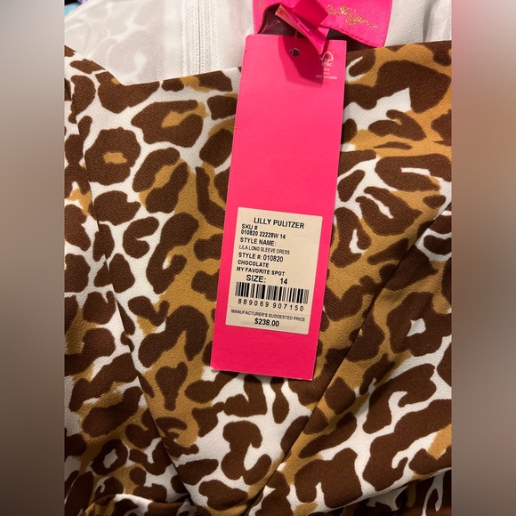 Lilly Pulitzer Lila Long Sleeve Faux Wrap, Leopard print - Picture 3 of 3